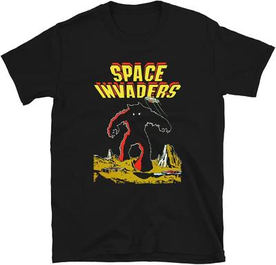 LE Cool Arcade Galaga Videogioco Retro Vintage Anni '80 Invasore Spazio Gaming Alieni t-shirt da uomo 100% Cotone