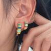 Color Enamel Earrings, High-end Niche Design, Retro Exquisite Temperament, Versatile and Simple Earrings, Stud Earrings, Women's Earrings.