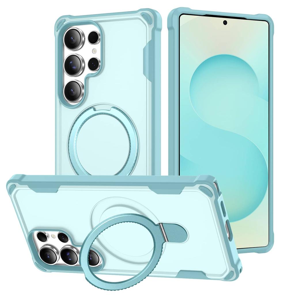 Magnetic Case For Samsung Galaxy S25 Ultra/S25/S24 Plus, MagSafe Charging Compatible Heavy Duty Shockproof Cover With Ring Stand