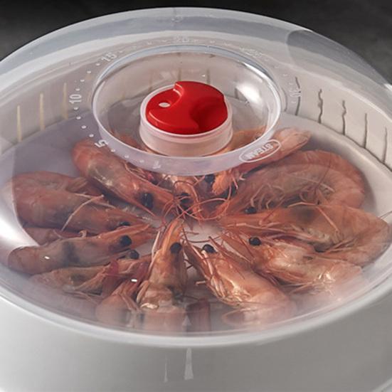Microwave Vegetable Steamer Food Grade Transparent Plastic Cookware Reusable Kitchen Cooking Steamer for Dumplings Vegetables