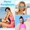 Piaopiaoniu 12 Stück Herzförmige Sonnenbrillen Blau Transparent Rahmenlos Hippie-Sonnenbrillen für Junggesellinnenabschied Frauen