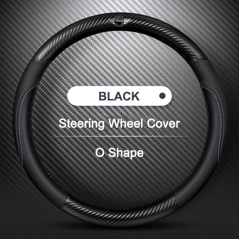 Auto Kohlefaser-Textur PU-Leder Auto-Lenkradabdeckung Für BMW Mini Cooper R50 R53 R55 R56 R60 R61 F54 F55 F56 Stickcer pd2