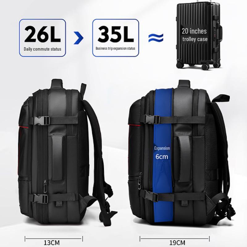 Men's Expandable Business Travel Backpack - Large Capacity & Multifunctional Vacuum Compression Design