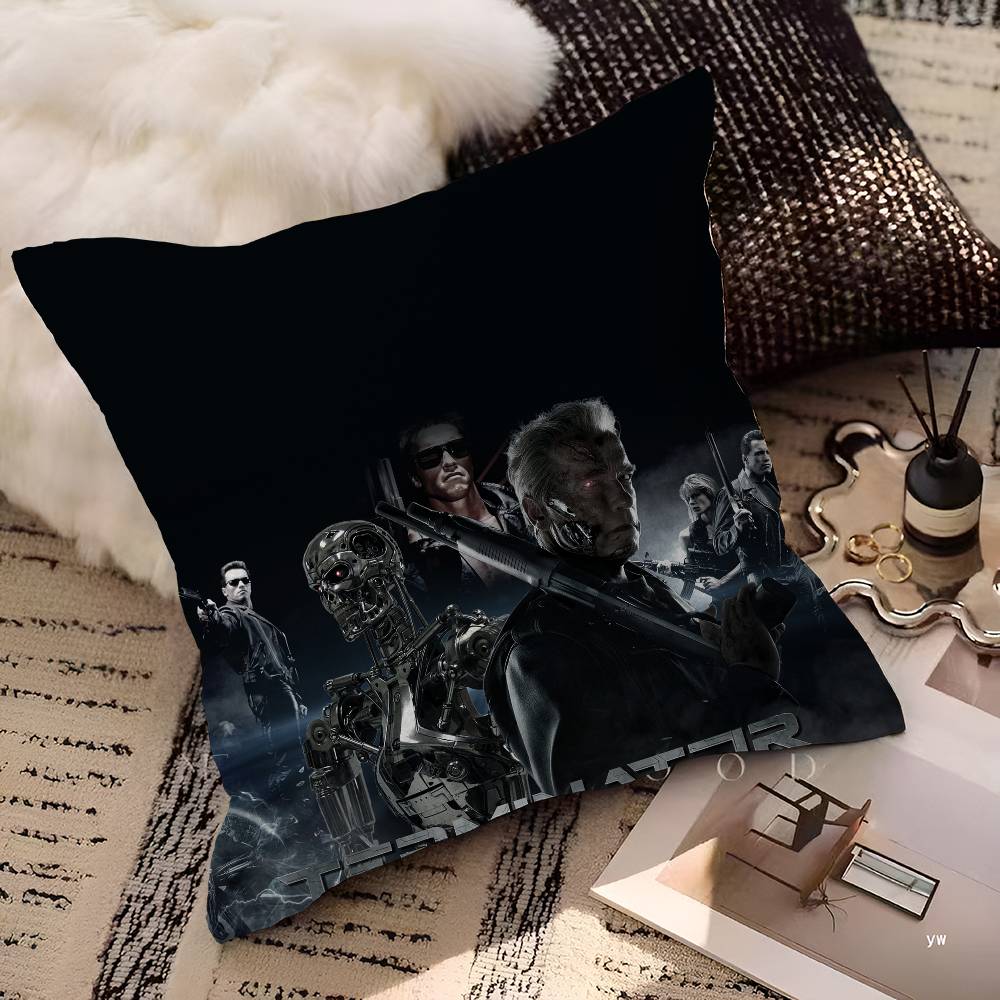 80s Movie TV The T-Terminator  Cushion Cover Car Throw Pillow Case For Sofa Car Christmas Gift 40x40cm 45x45cm