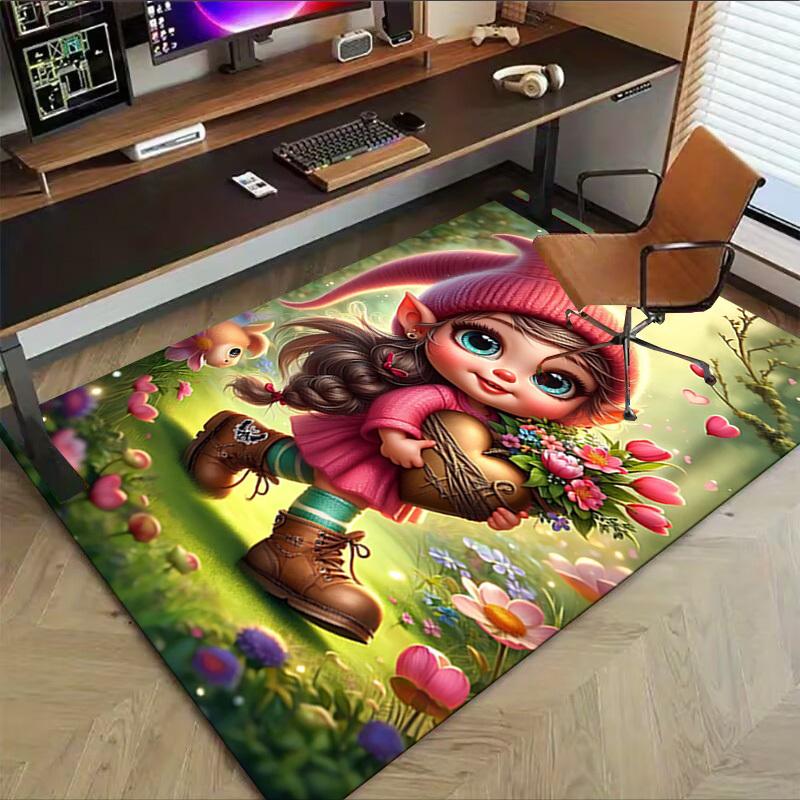 1PC Elf Flowers Extra Large Non Slip Floor Carpet, Office, Family, Studio   Large Area Rug Indoor Rugs, Bold Statement Piece