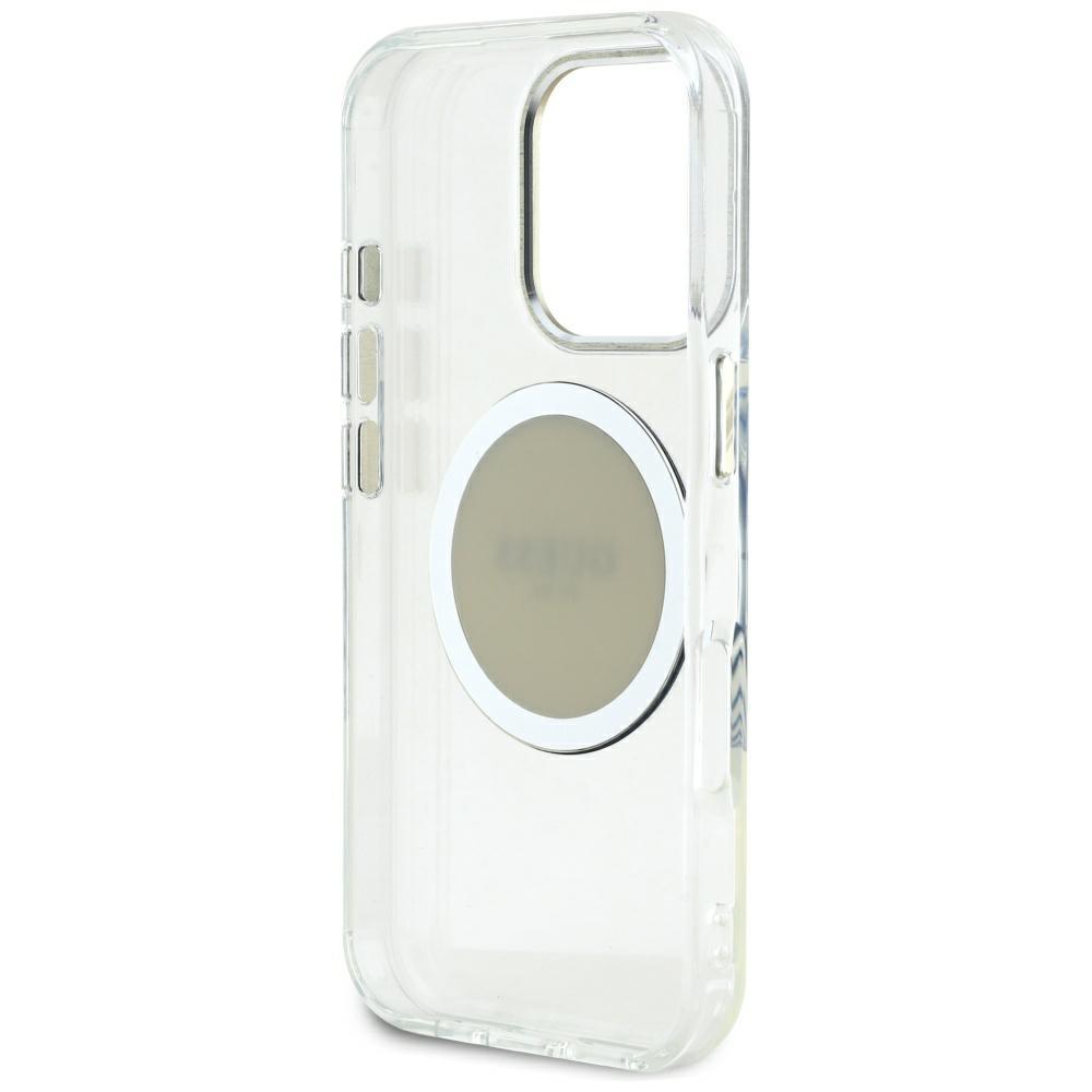 Guess IML Metal Colored Circle Classic Logo MagSafe case for iPhone 16 Pro Max gray