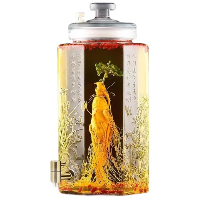 HANDUNYOU Glass Infusion Jar with Dispensing Faucet