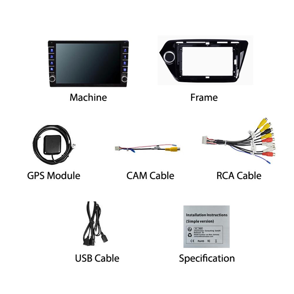 2Din Android WiFi Car Radio Multimedia Player GPS Navigation for KIA RIO 3 2011-2016 With Button Knob Stereo Carplay 2+32GB
