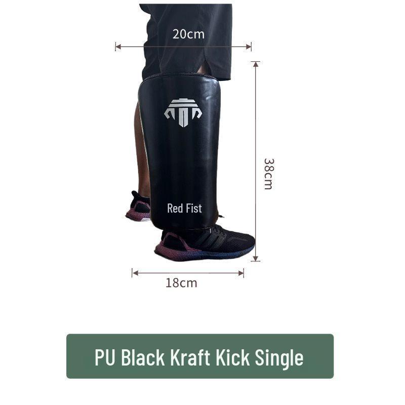Red Fist Lightweight Muay Thai Kick Pad: Thick, Professional Combat Foot Pad & Shin Guard