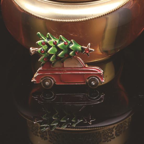 Car Shape Brooch Shining Rhinestones Inlaid Enamel Pin Vibrant Color Clothes Hat Shawl Badge