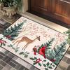 Christmas Doormat - Crystal Velvet Non-Slip Rug for Entryway, Bathroom, Festive Holiday Decor Holiday Welcome Mat