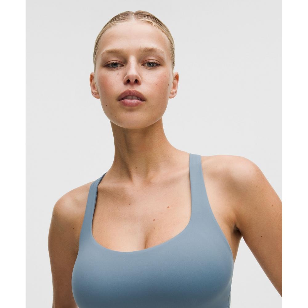 Lululemon Flexyflex Strappy Yoga Bra  Light Support  D DDD Cups Steel Blue