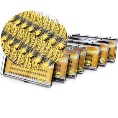 60 Stück/Box Cluster handgepfropfter Wimpern, 0,1 mm dick, natürliche Wimpern, C-Locken, einzelne Wimpern, Make-up-Wimpernverlängerung