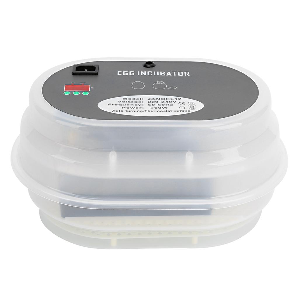 Automatic Digital Poultry Hatch 12 Eggs Egg Incubator for Hatching Chicken DuckUK Plug