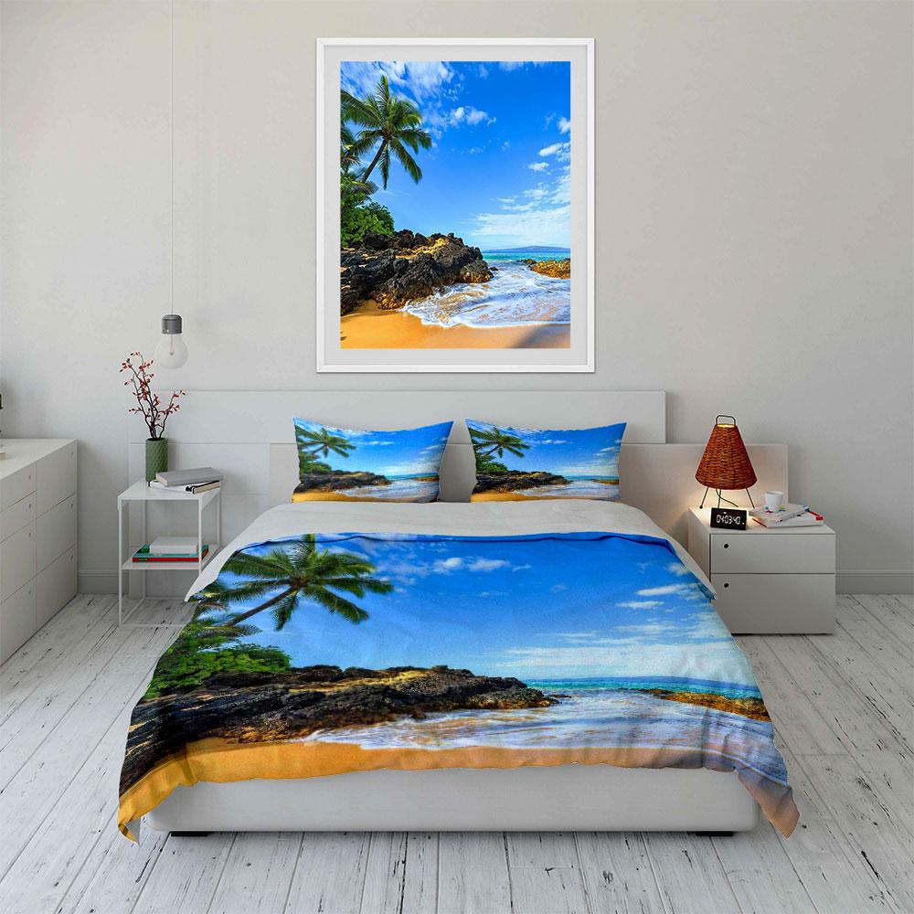 Palm Trees and Beach. Bedding Sets Duvet Cover Sets Duvet Covers Pillowcases(1* Duvet Cover 2* Pillowcases Without Duvet Insert)
