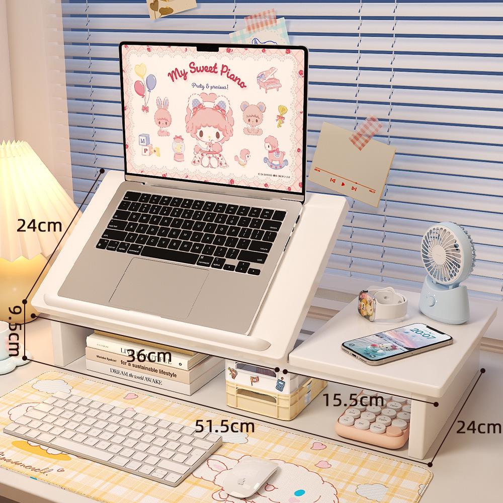 Adjustable Laptop & Tablet Stand Holder with Storage Rack