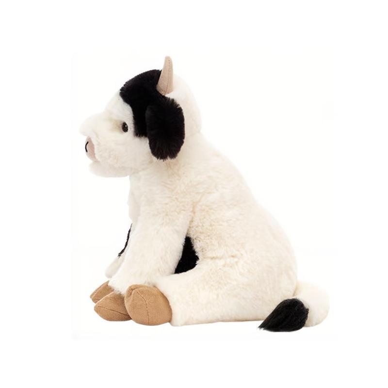 JELLYCAT Farm Animal Series Carey Calf Cute Black & White Doll Plush Doll 20cm Height