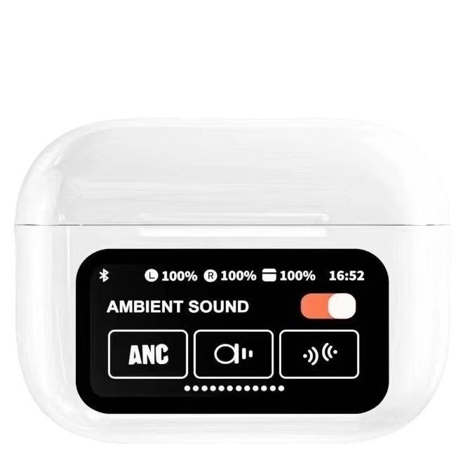 Huaqiangbei A9 Pro Bluetooth ANC+ENC Earphones with LCD Touchscreen and Smart Color Display