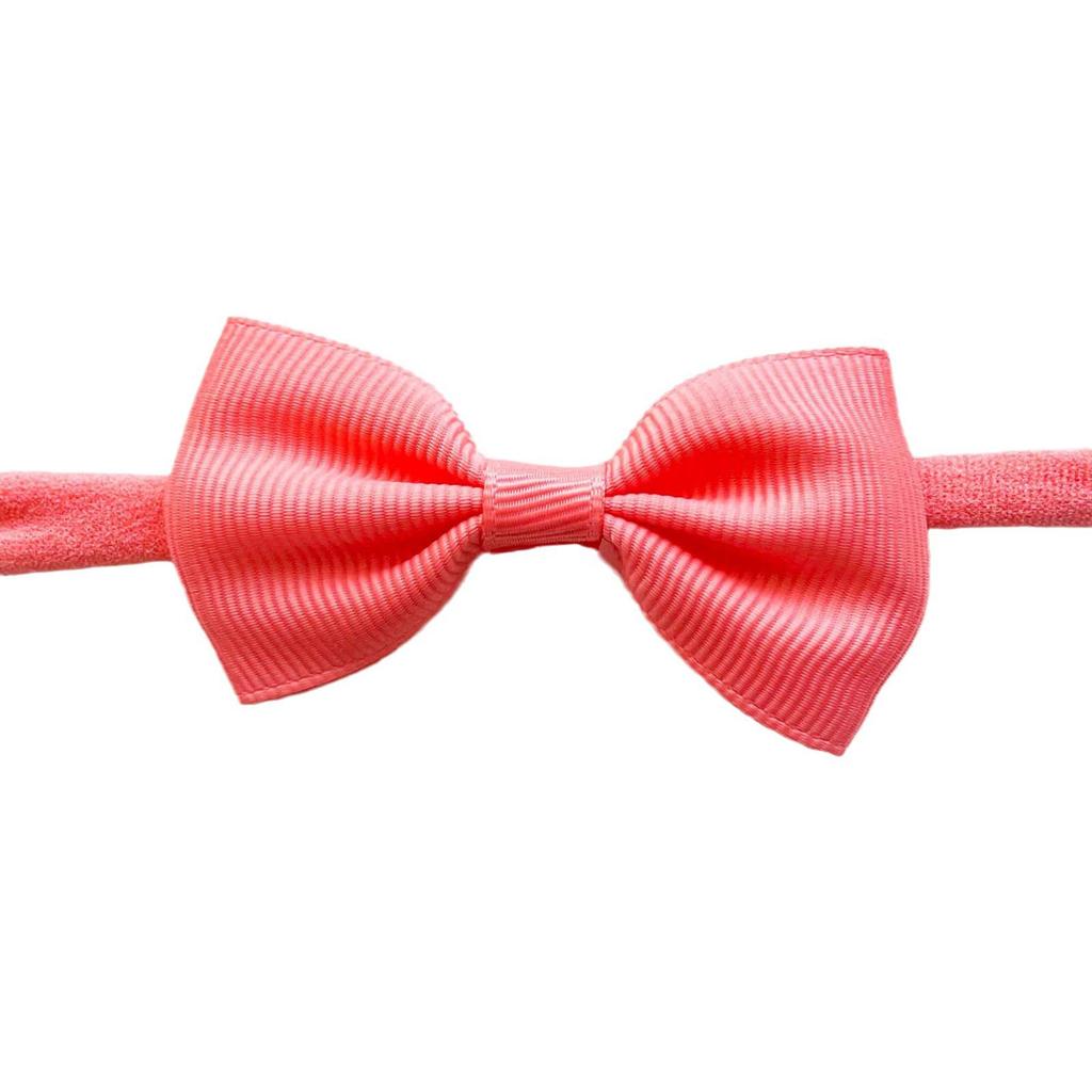 Solid Color Bow Hairpin & Ribbed Headband Set for Girls