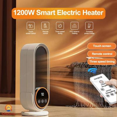 1200W Desk Heater Remote Control Heater for Room LCD Touch Screen Display Fast Space Heating Two Gears Timeable Electric Heaters