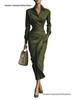 2026 Herbst Winter Asymmetrisches Langarm Schlankes Hemdblusenkleid