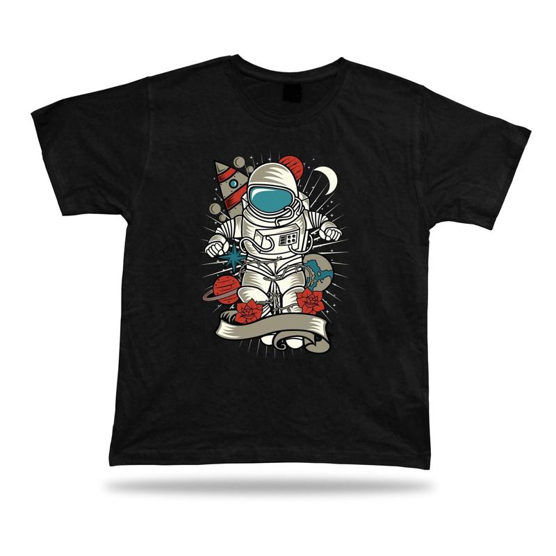 Astronaut Rose Thorns stylish modern t shirt tee design special birthday present