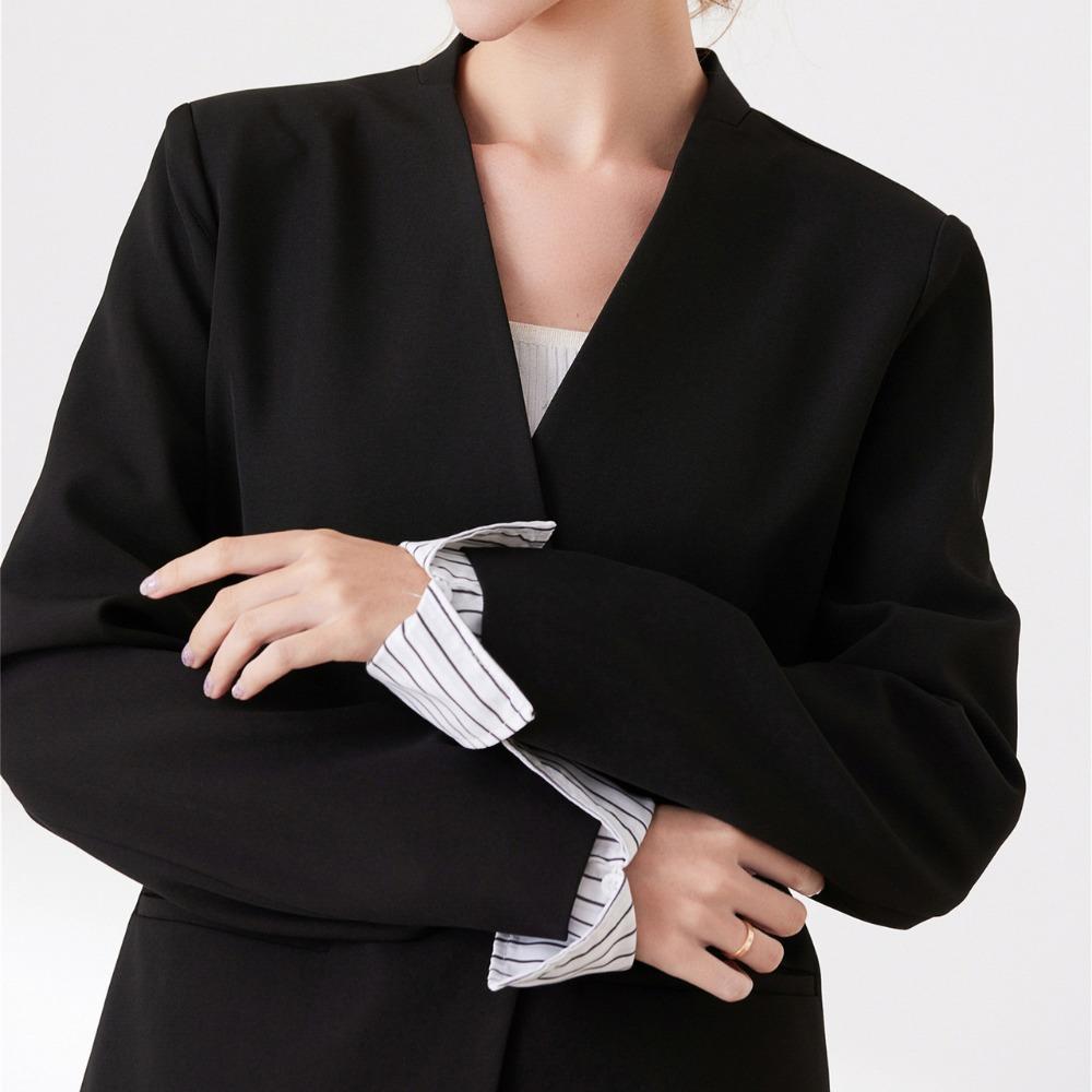 Commute Fake Hand Sleeves Comfortable False Wrist Cuffs Simple Stripe Shirt Fake Collar  Office