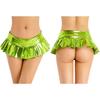 Womens Metallic Shiny Pleated Miniskirt Low Rise Skirt Nightclub Dance Performance Costume
