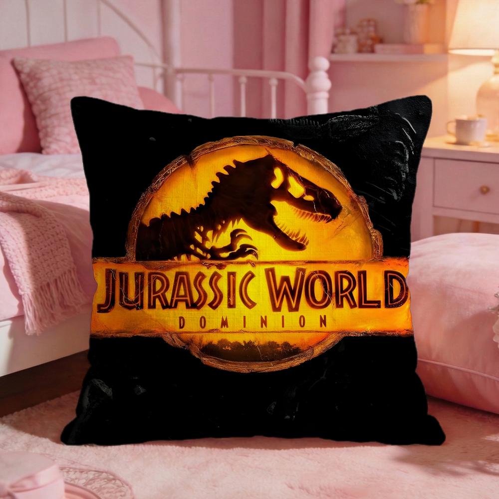 JJurassic WWorlds Movie Logo Cushion Cover Premium Comfort Reversible Pillow CoveTwo In One Design For Any Room Car Interior