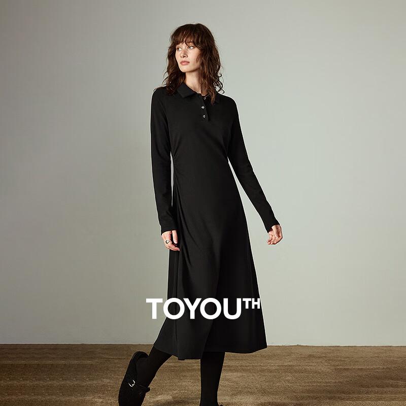 

Chuyu Women s Warm Knit Polo A-Line Midi Dress M