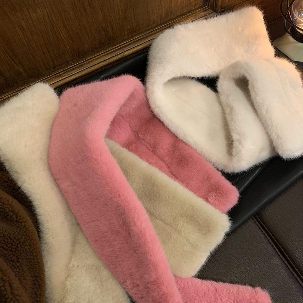 Autumn And Winter Fluffy Caps And Scarves Korean Style Plush Skiing Riding Warm Bucket Hat Snood Scarves Christmas Gift