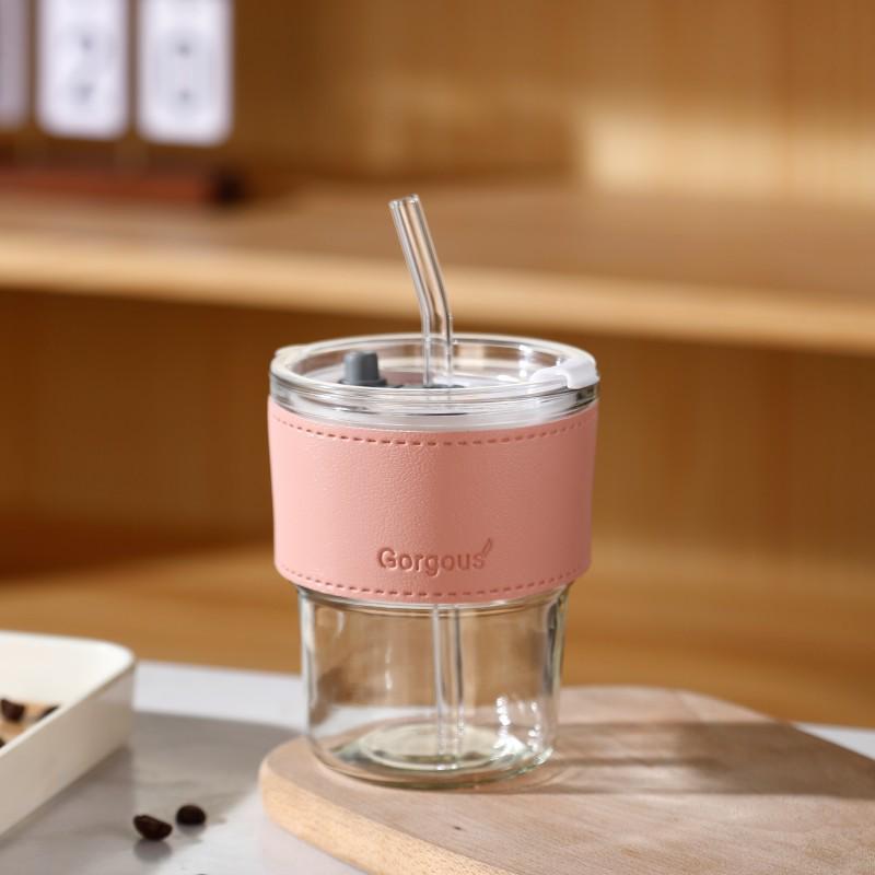 Trendy Bamboo Glass Cup: Stylish Women's Coffee & Beverage Gift