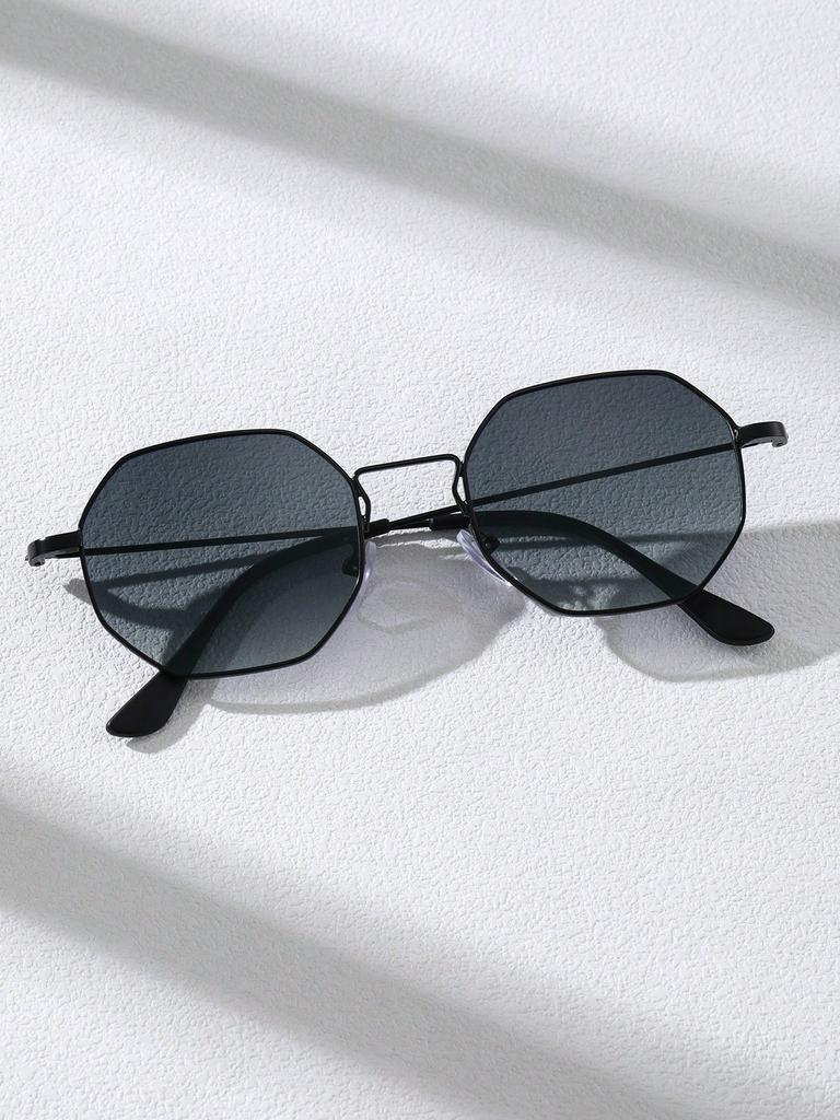 1PC Metal Irregular Fashion  Frame Women Sunglasses For Daily Life Men Shades Vacation Outfits Accessories.