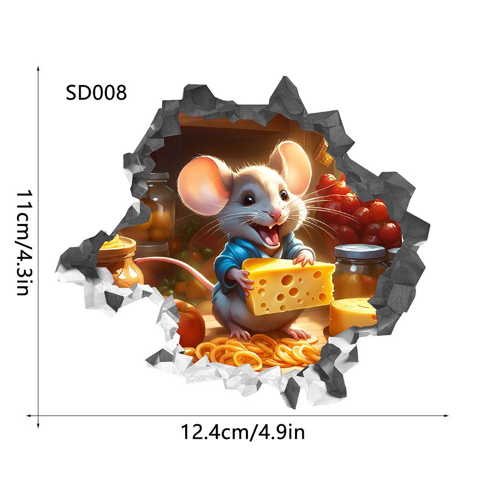 

2D Плоский, 1 шт. Наклейка на мишу, Миша Домашній Декоративний Настінний Арт, Ідеально підходить для Домашнього Настінного Декору, Декорація Стіни Кімнати Спальні, 2D Плоский
