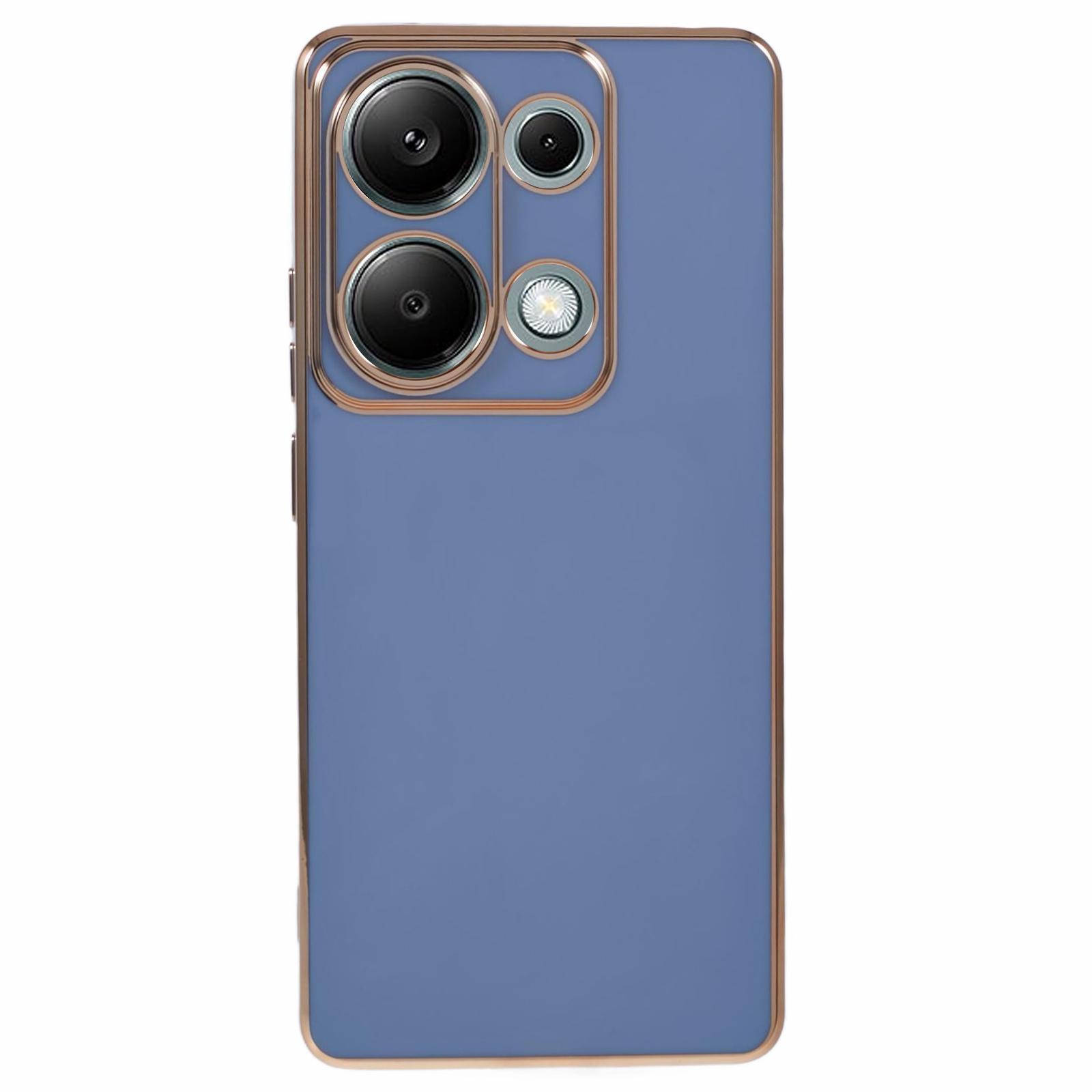 

For Xiaomi Redmi Note 13 Pro 4G/Poco M6 Pro 4G Case TPU Phone Cover 6D Electroplating Aesthetic Trendy Blue