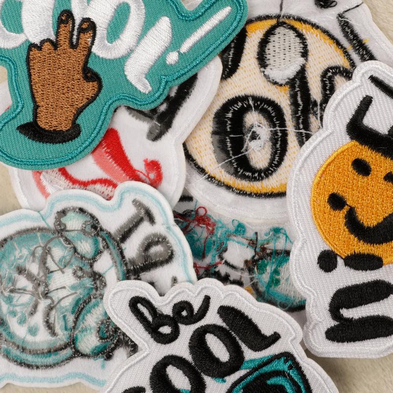 Original Cartoon Smiley Face Embroidery Patch for Clothing and Hats