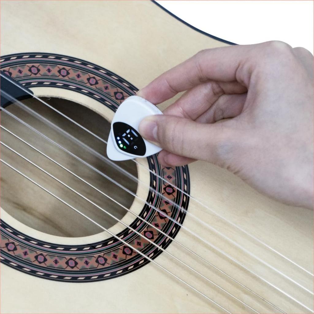 2-in-1 Guitar Pick Tuner/Digital Pick Tuner W/LED Screen Display/ for Electric & Acoustic Guitars,Violin,12 Equal Temperamen