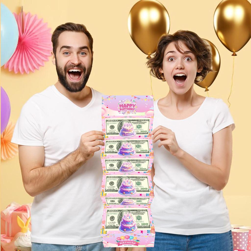 Pink Cake Birthday Red Envelope With Cash Storage For Celebrations And Holiday Gifting