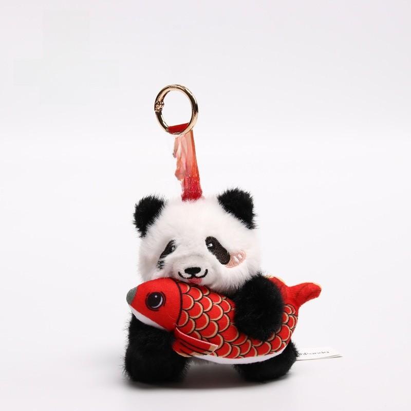 Panda Plush Keychain With Anti Fake Laser Mark For Graduation Gifts