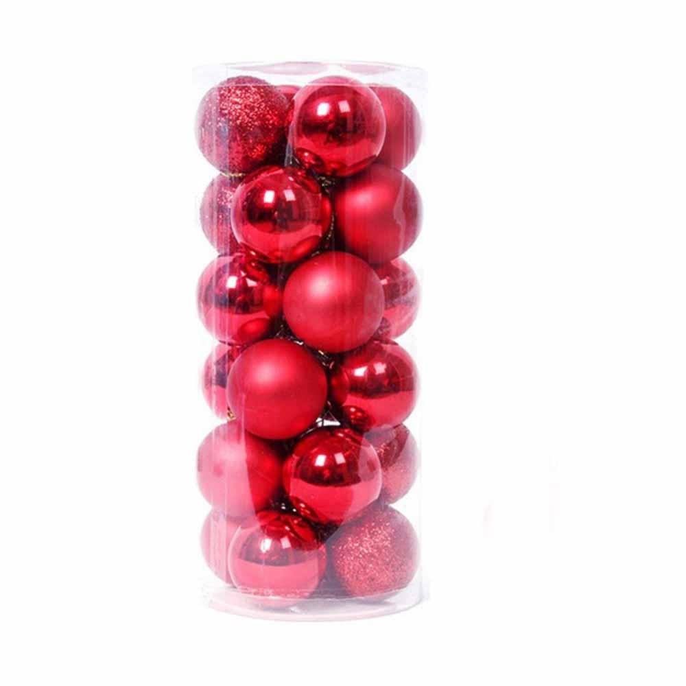 24Pcs Plastic Christmas Balls 3/5CM Xmas Tree Baubles Christmas Tree Ornaments  Xmas Tree