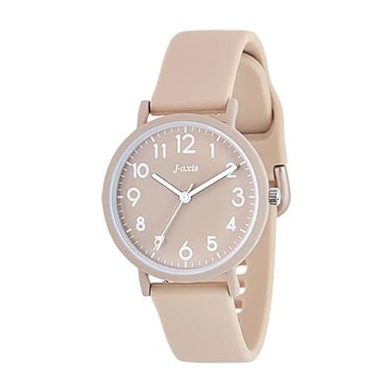 J-AXIS Watch Rubber Belt Watch Dull Pastel Color Daily Waterproof CF2D0006 Brown