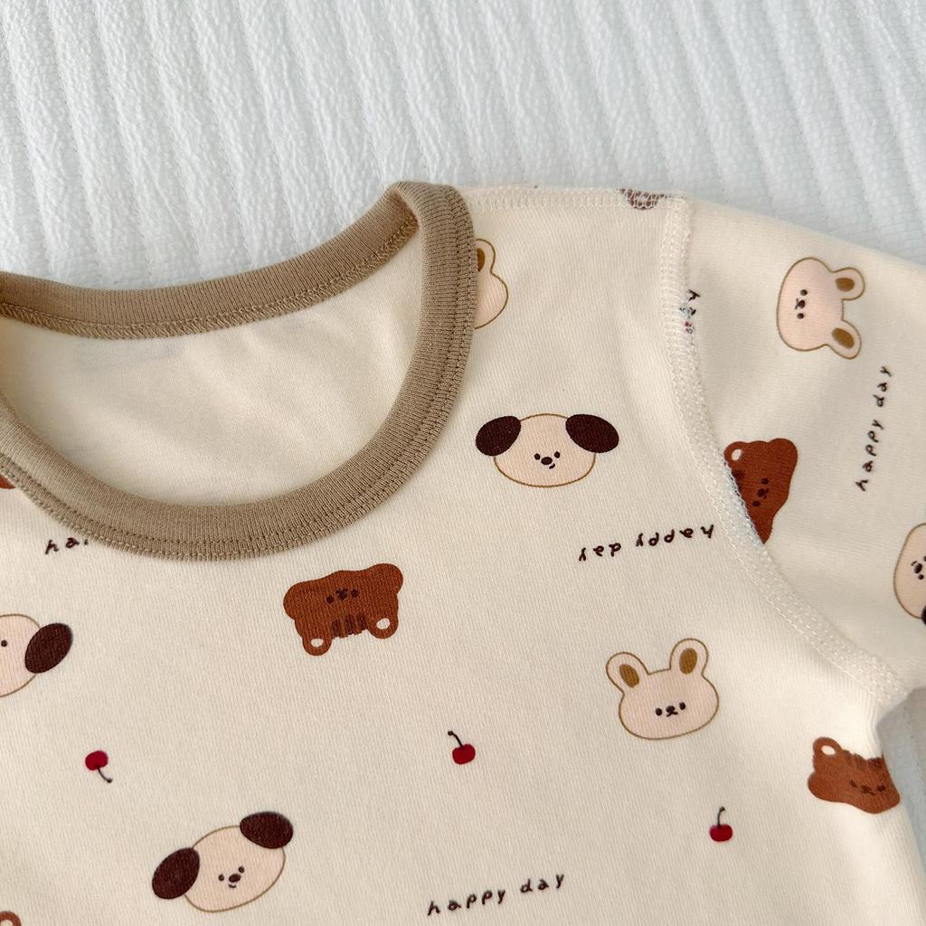 Baby Belly Protection High-Waisted Cotton Underwear Set - Autumn Toddler Pants & Flannel Separates
