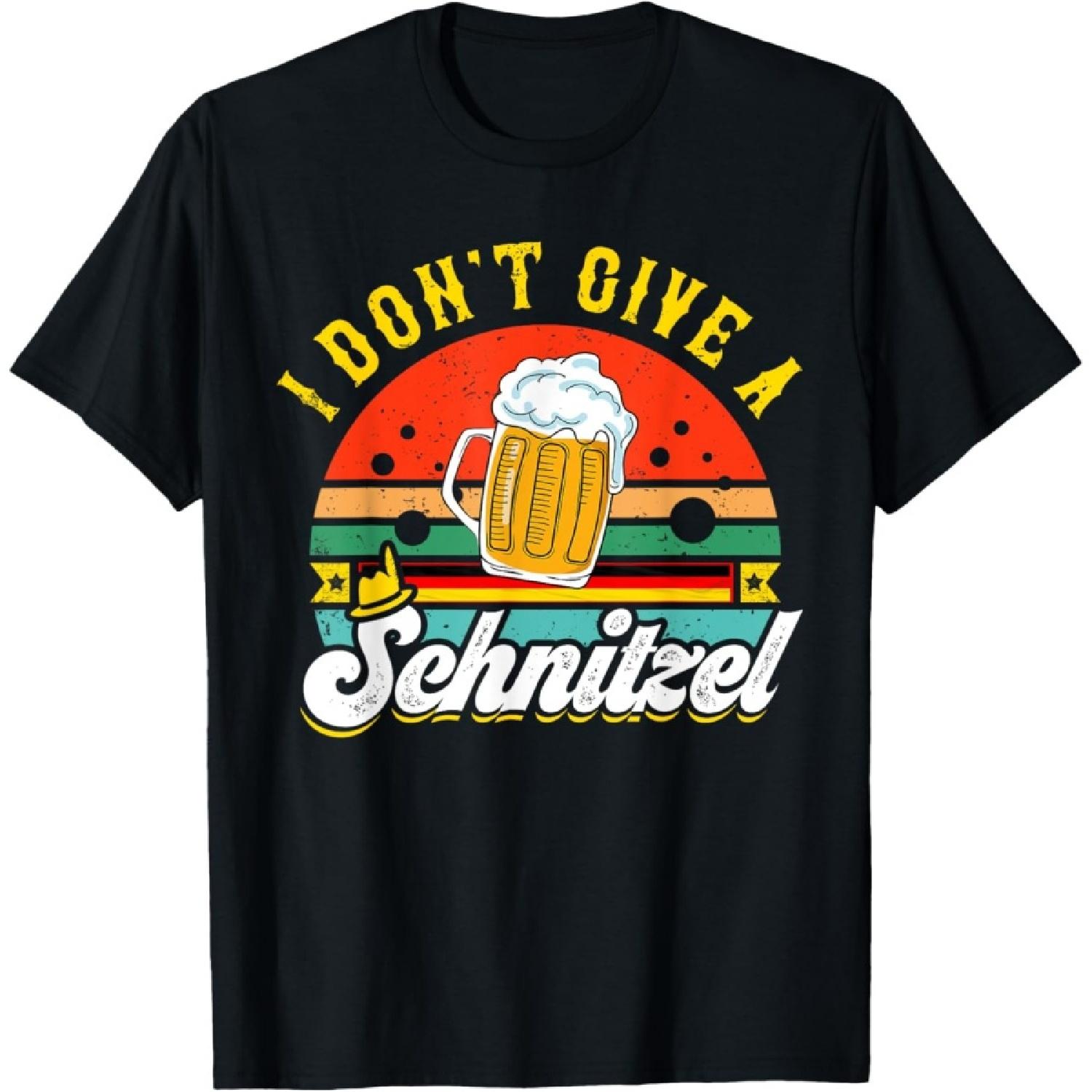 I Don t Give A Schnitzel Funny Lederhosen Gift Oktoberfest T-Shirt S