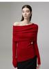 Women's Slim Fit One-Shoulder Knit Top: Early Autumn High-End Sweater Layer