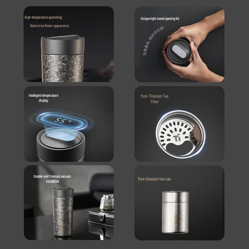 SUPOR Smart Temperature Display Pure Titanium Insulated Bottle
