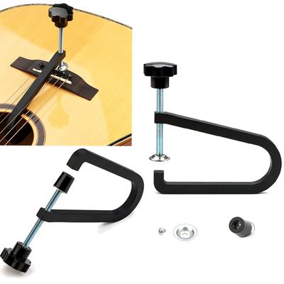 Professionelle Stahlgitarren-Brückenzwinge Tiefe Ausladung C-Klemme Gitarrenreparaturwerkzeug für Folk-Akustikgitarren-Brückenwerkzeug
