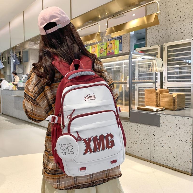 Schoolbag Japanese tooling schoolbag female Korean version ins primary school student change bag backpack large capacity junior high school student 