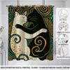 1Pc Ancient Greek Cat Print Waterproof Perforated Shower Curtain Bathe Partition Privacy Multi Size 12 Hooks Easy Installation