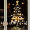 Christmas Window Stickers Large Static DIY Film Removable Golden Christmas Tree Window Decal for Wall Door Mirror Home Workplace