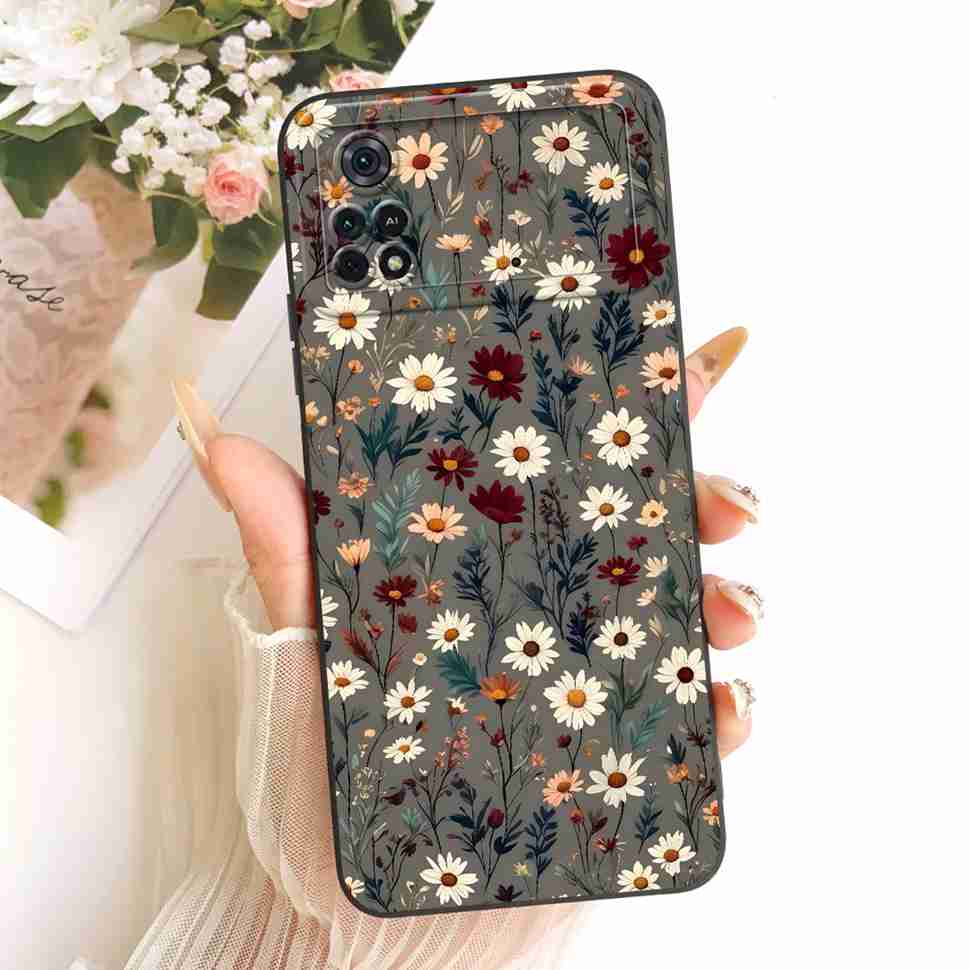 For Xiaomi Poco M4 Pro 4G Casing Flowers Soft Silicone Back Cover Phone Case for Xiaomi PocoM4 Poco M4 Pro Covers Bag Capa